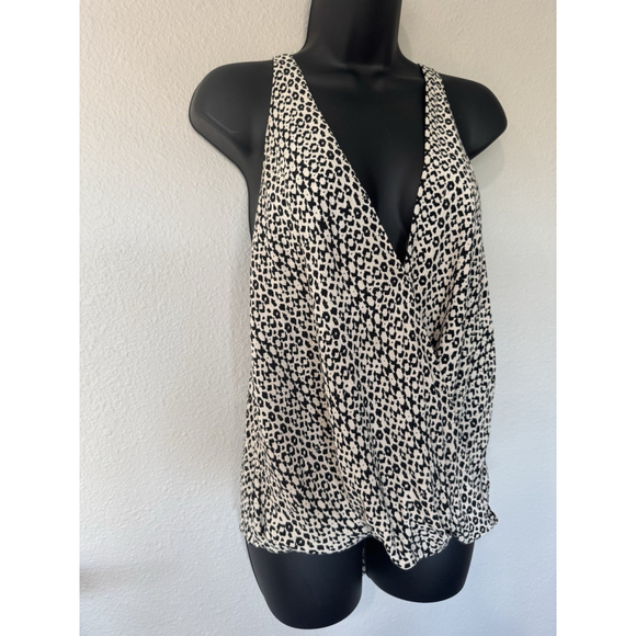Zara Woman Leopard Print Halter Top Wrap Front Sleeveless Blouse Size M - Picture 3 of 7